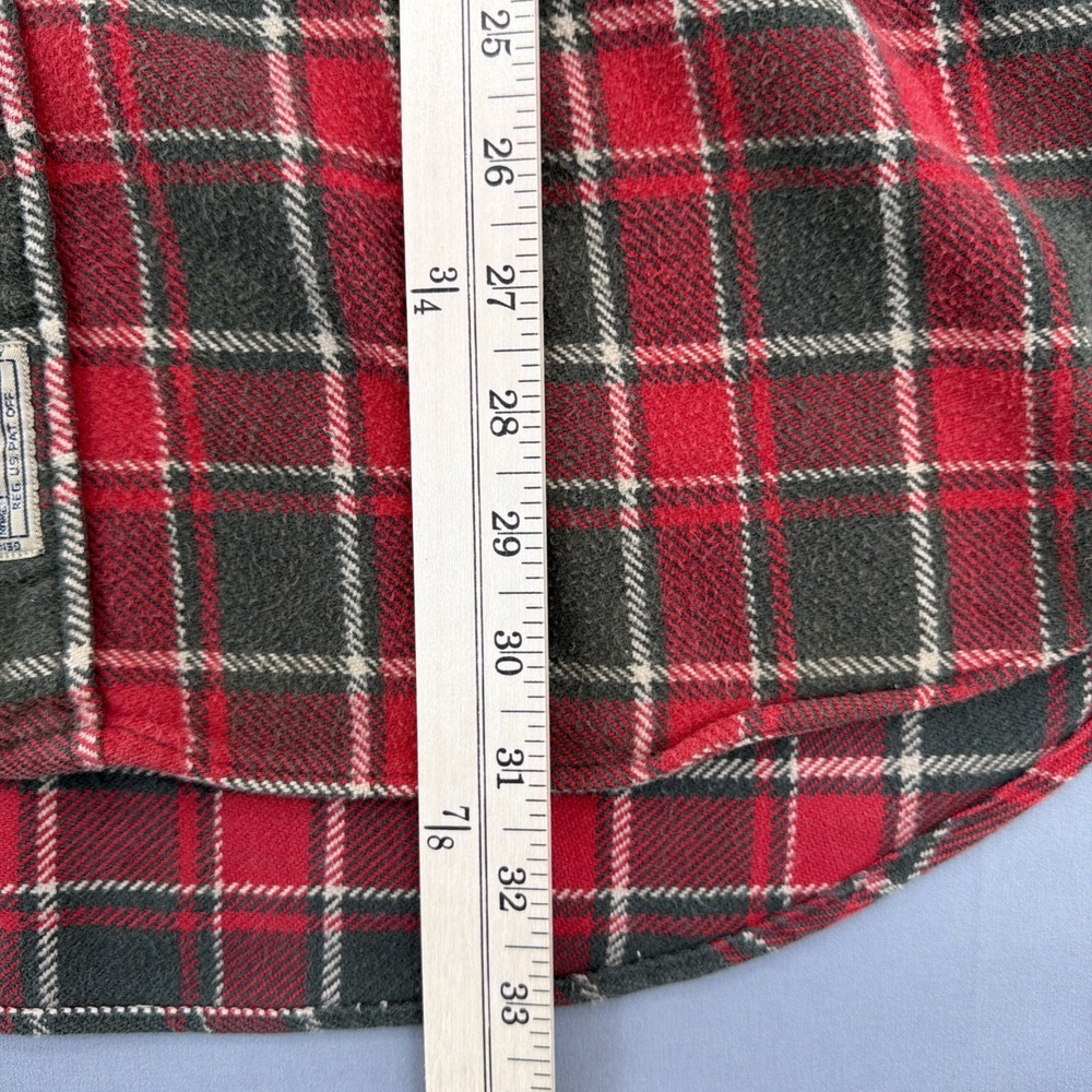 Abercrombie & Fitch Flannel Shirt Men's Medium Red Green Plaid Button Up - Picture 7 of 9